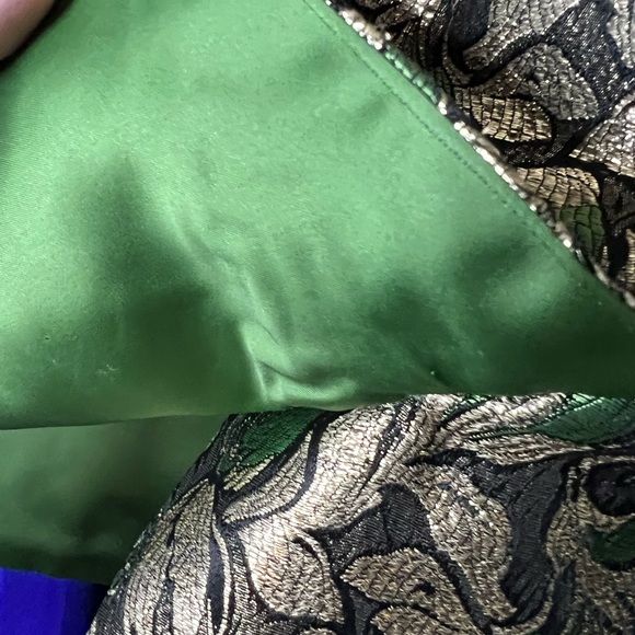 Green and Gold Metallic Vintage mini dress and jacket! - Picture 5 of 5